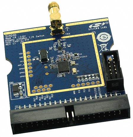 The Si1010 developement board from Silicon Labs The Si1010 development board from Silicon Labs